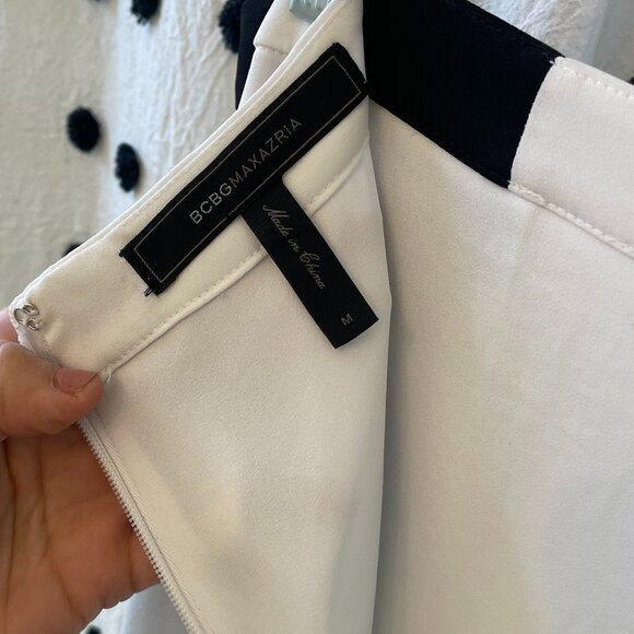 BCBG MAXAZRIA Front Slit Black & White Maxi Skirt - Picture 5 of 7